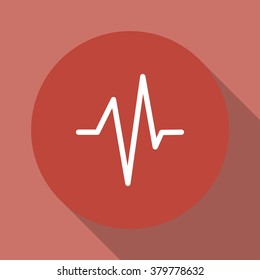 Heart beat, Cardiogram, Medical icon - Vector. Flat design style eps 10