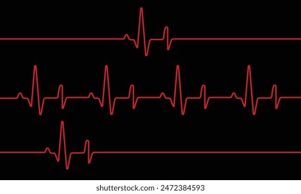 cardiograma de latidos cardiacos en el Vector monitor