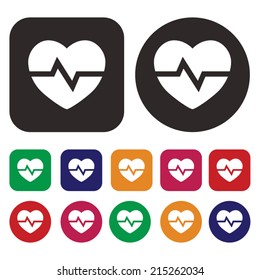 Heart beat, cardiogram. Pulse icon
