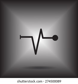 Heart beat, cardiogram. Pulse icon