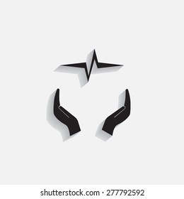 Heart beat, cardiogram. Pulse icon