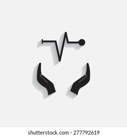 Heart beat, cardiogram. Pulse icon
