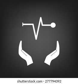 Heart beat, cardiogram. Pulse icon