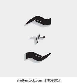 Heart beat, cardiogram. Pulse icon