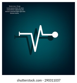 Heart beat, cardiogram. Pulse icon