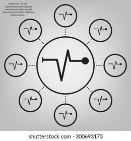 Heart beat, cardiogram. Pulse icon