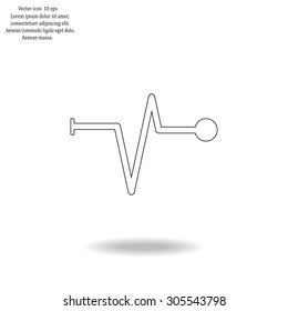 Heart beat, cardiogram. Pulse icon