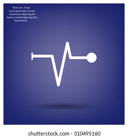 Heart beat, cardiogram. Pulse icon