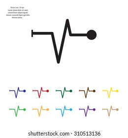 Heart beat, cardiogram. Pulse icon