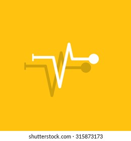 Heart beat, cardiogram. Pulse icon