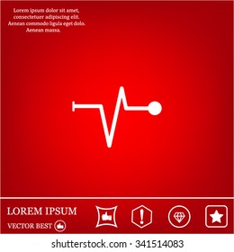 Heart beat, cardiogram. Pulse icon