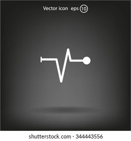 Heart beat, cardiogram. Pulse icon