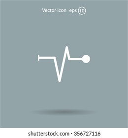 Heart beat, cardiogram. Pulse icon