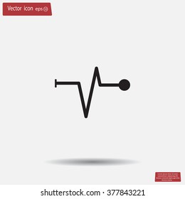 Heart beat, cardiogram. Pulse icon
