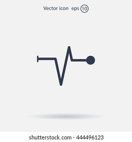 Heart beat, cardiogram. Pulse icon