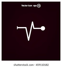 Heart beat, cardiogram. Pulse icon