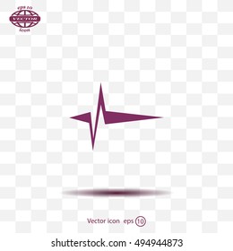 Heart beat, cardiogram. Pulse icon