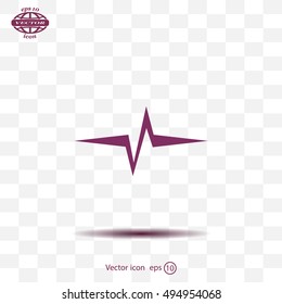 Heart beat, cardiogram. Pulse icon