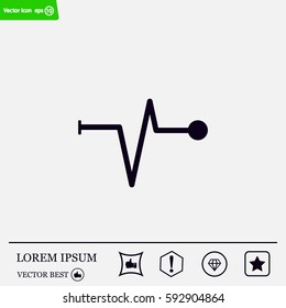 Heart beat, cardiogram. Pulse icon