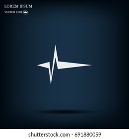 Heart beat, cardiogram. Pulse icon
