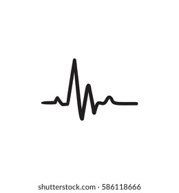 Icono de esbozo vectorial cardiograma latido aislado en segundo plano. Icono de cardiograma de latido cardíaco dibujado a mano. Icono de esbozo de cardiograma latido para infografía, sitio web o aplicación.