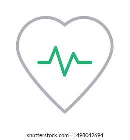 heart beat colour line vector icon