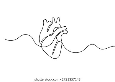 Pulsação contínua de uma linha desenho estilo minimalista isolar delineamento vetor ilustração