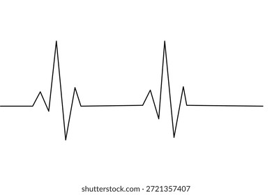 Pulsação contínua de uma linha desenho estilo minimalista isolar delineamento vetor ilustração