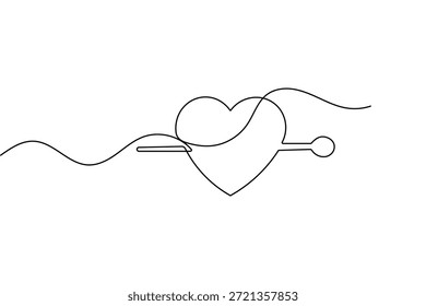 Pulsação contínua de uma linha desenho estilo minimalista isolar delineamento vetor ilustração