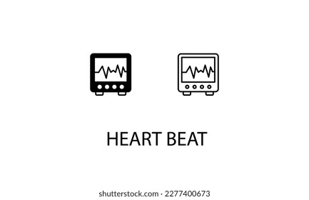 Heart beat double icon design stock illustration