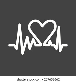 Heart beat, heart, ecg icon vector image. Can also be used for healthcare and medical. Suitable for mobile apps, web apps and print media.