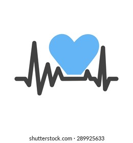 Heart beat, heart, ecg icon vector image. Can also be used for healthcare and medical. Suitable for mobile apps, web apps and print media.