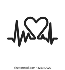 Heart beat, heart, ecg icon vector image. Can also be used for healthcare and medical. Suitable for mobile apps, web apps and print media.