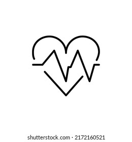 heart beat editable stroke icon, Smart stroke icon