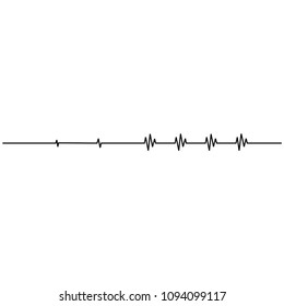 Heart Beat Ekg Line Isolated Vector On White Background, Alive