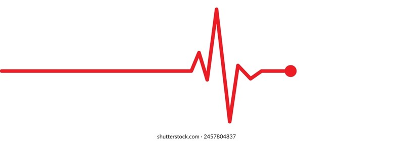 Heart beat graph, heartbeat red line vector, pulse red vector, EKG cardio line red vector illustration isolated on white background.