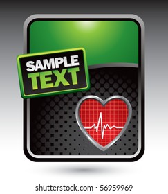 heart beat green stylized template