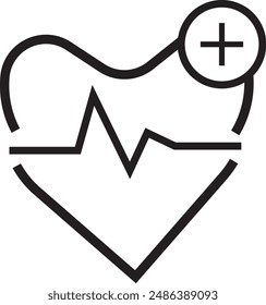 Heart beat icon art design eps 10