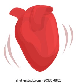 Heart beat icon cartoon vector. Pain disease. Cardiac stress
