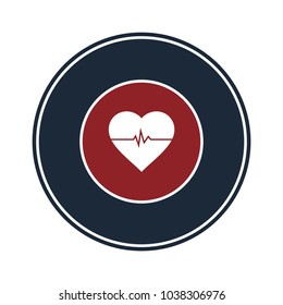 Heart beat icon in circle