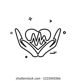 Heart beat icon design vector