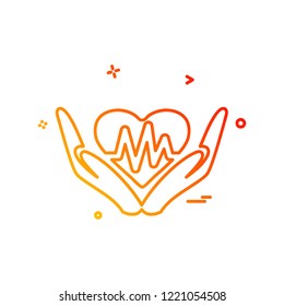Heart beat icon design vector