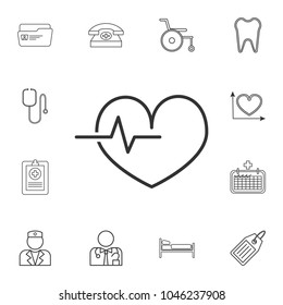 Heart Beat Icon. Detailed set of medicine outline icons. Premium quality graphic design icon. One of the collection icons for websites, web design, mobile app on white background