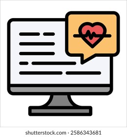 Heart Beat Icon Element For Design