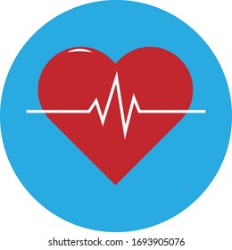 Ilustración de diseño plano de icono de Heart Beat