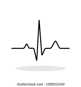 Heart Beat icon in flat style. EKG symbol for your web site design, logo, app, UI Vector EPS 10.