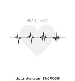 Heart Beat icon in flat style. EKG symbol for your web site design, logo, app, UI Vector 