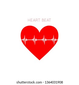 Heart Beat icon in flat style. EKG symbol for your web site design, logo, app, UI Vector 