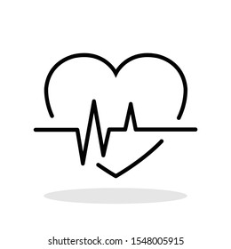 Heart Beat icon in flat style. EKG symbol for your web site design, logo, app, UI Vector EPS 10.