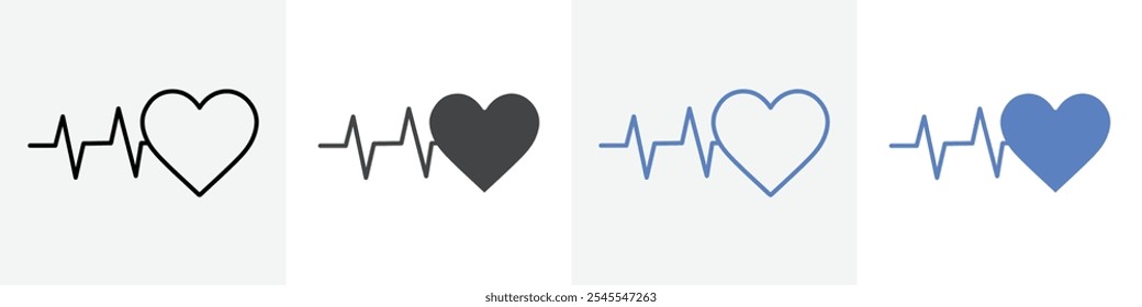 heart beat icon Group symbol or sign vector